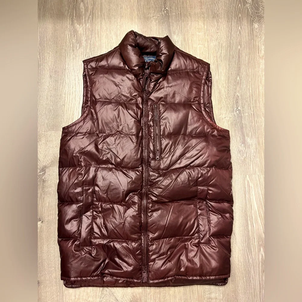 Men's J. Crew Brown Outerwear Puffer Vest- Size XS- Pre-owned